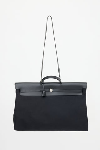 Hermès 1999 Toile & Leather Herbag Cabine 50 Bag