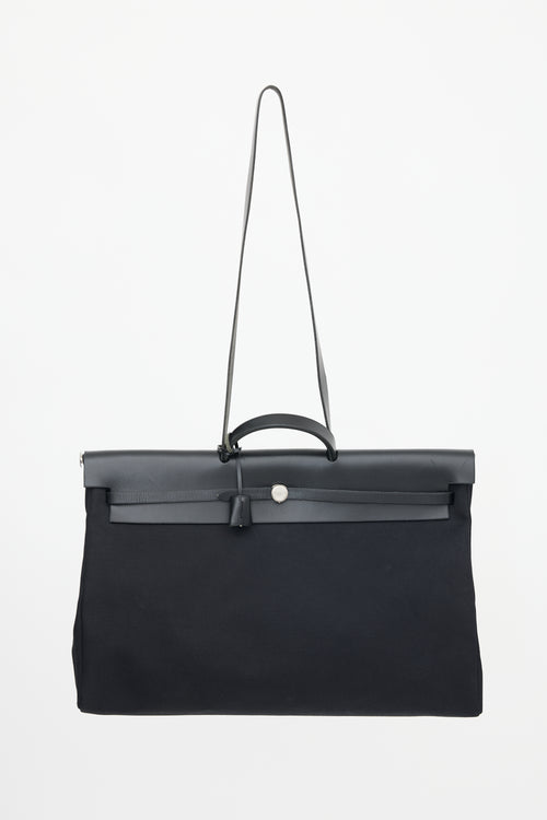 Hermès 1999 Toile & Leather Herbag Cabine 50 Bag