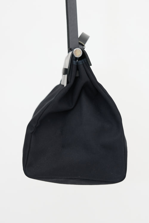 Hermès 1999 Toile & Leather Herbag Cabine 50 Bag