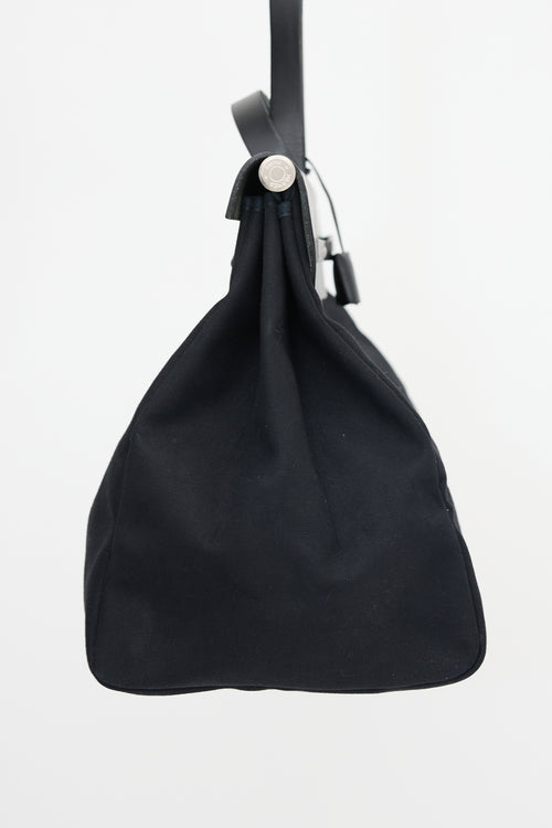Hermès 1999 Toile & Leather Herbag Cabine 50 Bag