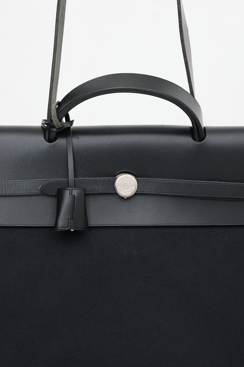 Hermès 1999 Toile & Leather Herbag Cabine 50 Bag
