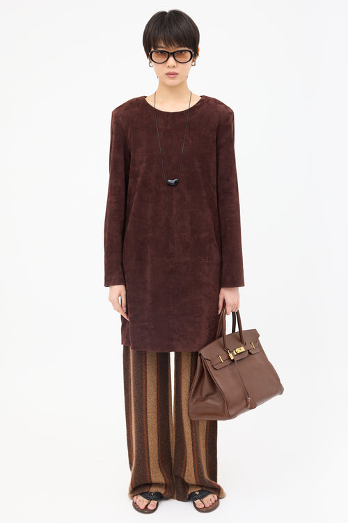 Hermès 2000 Marron Fonce Courchevel Birkin 35 Bag