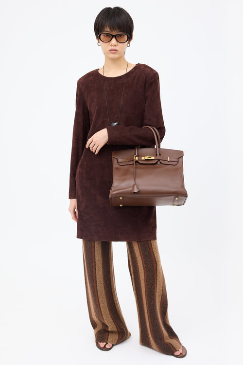 Hermès 2000 Marron Fonce Courchevel Birkin 35 Bag