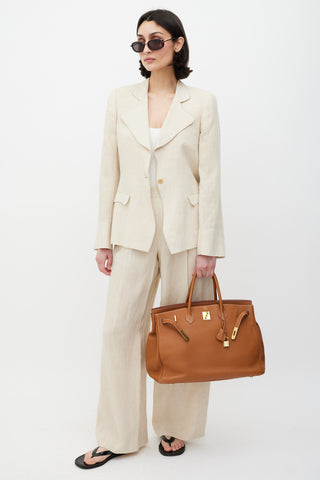 Hermès 2002 Gold Clemence Leather Birkin 40 Bag