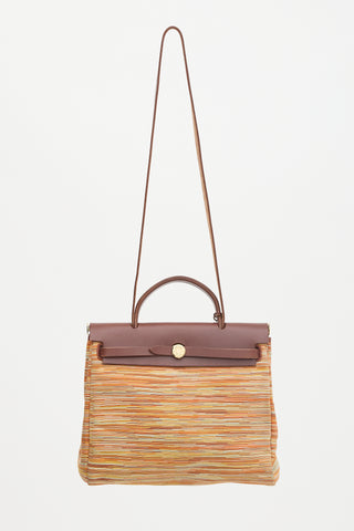 Hermès 2002 Marron Foncé Vache Hunter & Orange H Vibrato Herbag 31