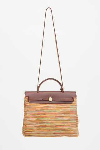 Hermès 2002 Marron Foncé Vache Hunter & Orange H Vibrato Herbag 31