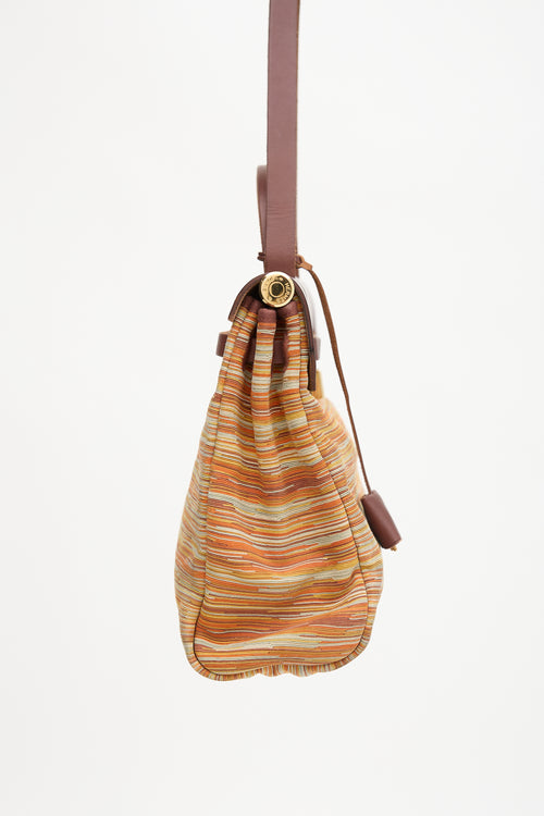 Hermès 2002 Marron Foncé Vache Hunter & Orange H Vibrato Herbag 31