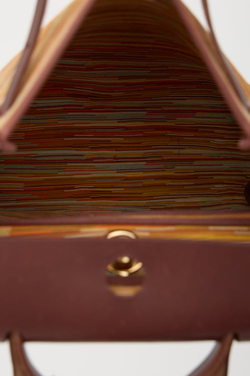 Hermès 2002 Marron Foncé Vache Hunter & Orange H Vibrato Herbag 31