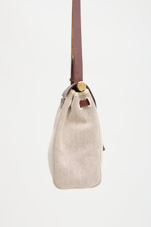 Hermès 2002 Marron Foncé Vache Hunter & Orange H Vibrato Herbag 31