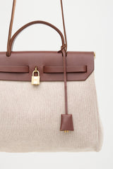 Hermès 2002 Marron Foncé Vache Hunter & Orange H Vibrato Herbag 31