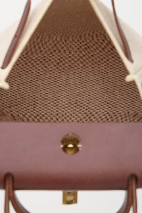 Hermès 2002 Marron Foncé Vache Hunter & Orange H Vibrato Herbag 31