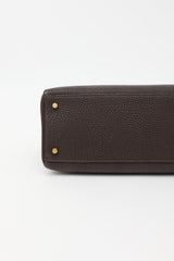 Hermès 2003 Chocolat Togo Kelly Retourne 35 Bag