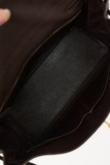 Hermès 2003 Chocolat Togo Kelly Retourne 35 Bag