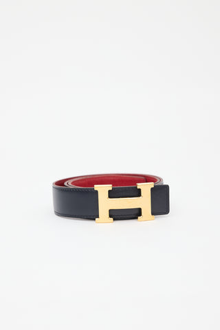 Hermès 2003 Reversible Box Leather H Belt