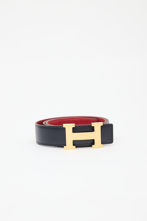 Hermès 2003 Reversible Box Leather H Belt