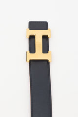 Hermès 2003 Reversible Box Leather H Belt