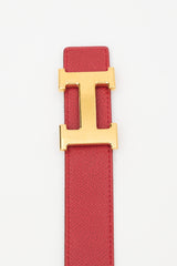 Hermès 2003 Reversible Box Leather H Belt