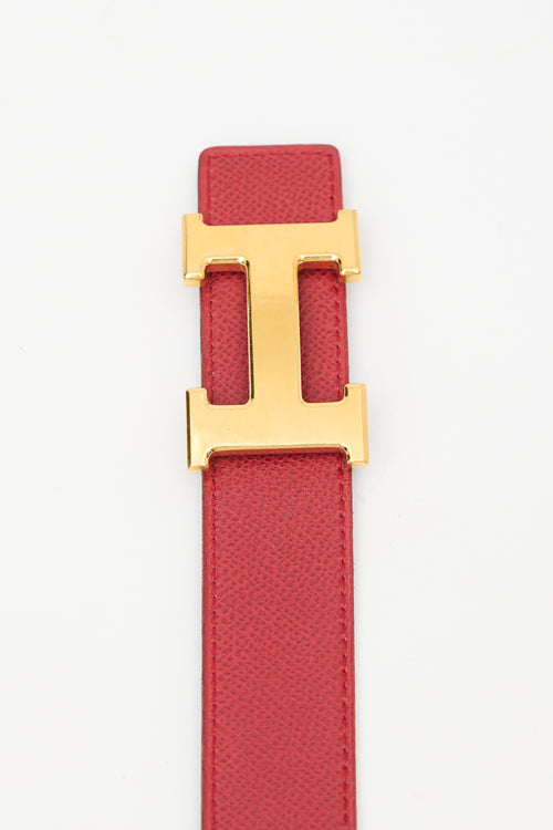 Hermès 2003 Reversible Box Leather H Belt