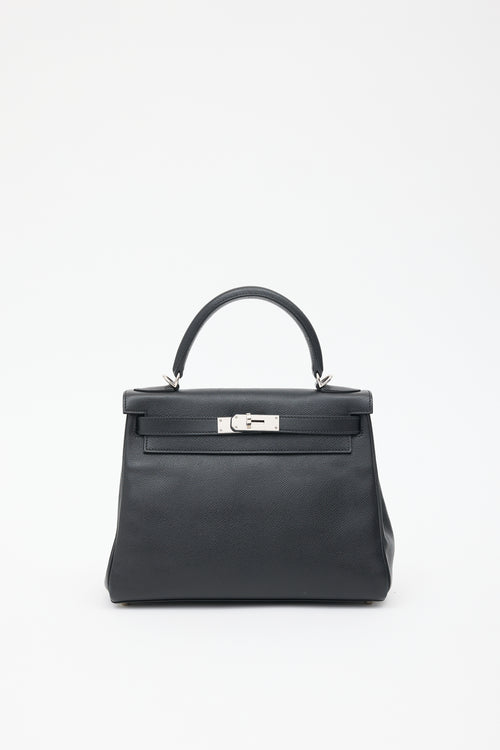 Hermès 2004 Black Togo Kelly Retourne 28 Bag