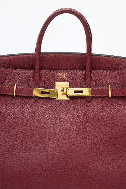 Hermès 2004 HAC Rouge Fjord Birkin 32 Bag