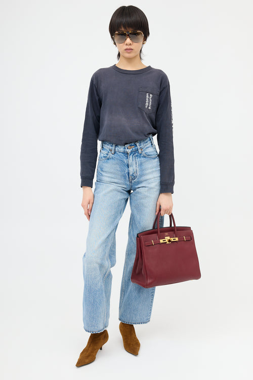 Hermès 2004 HAC Rouge Fjord Birkin 32 Bag