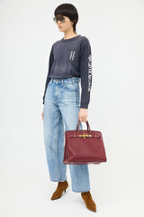 Hermès 2004 HAC Rouge Fjord Birkin 32 Bag