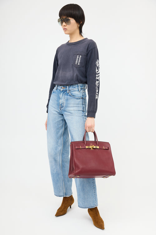 Hermès 2004 HAC Rouge Fjord Birkin 32 Bag