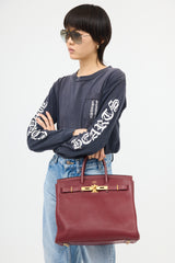 Hermès 2004 HAC Rouge Fjord Birkin 32 Bag