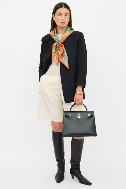 Hermès 2004 Noir H Box Kelly Sellier 32 Bag