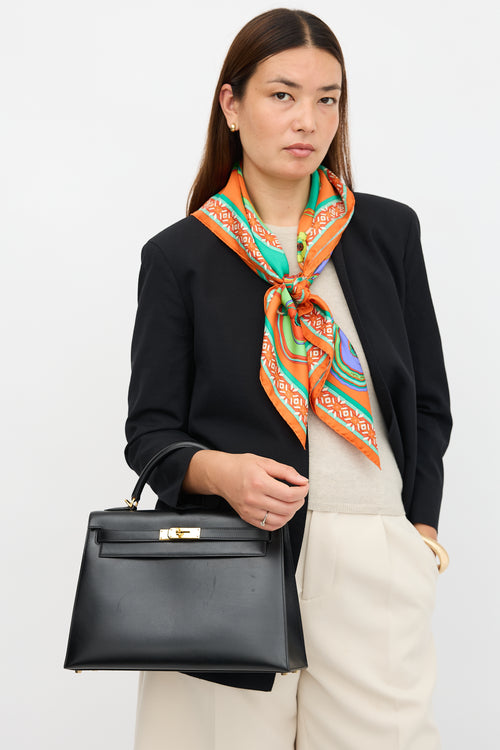 Hermès 2004 Noir H Box Kelly Sellier 32 Bag