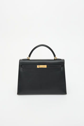 Hermès 2004 Noir H Box Kelly Sellier 32 Bag
