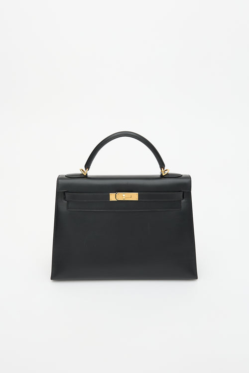 Hermès 2004 Noir H Box Kelly Sellier 32 Bag