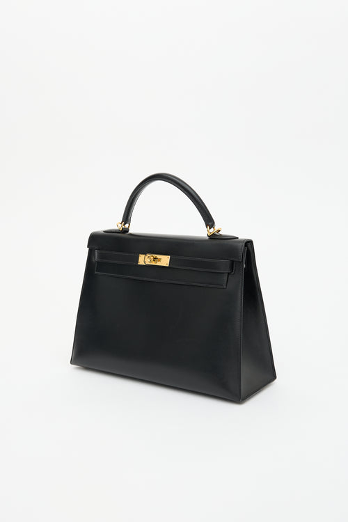 Hermès 2004 Noir H Box Kelly Sellier 32 Bag