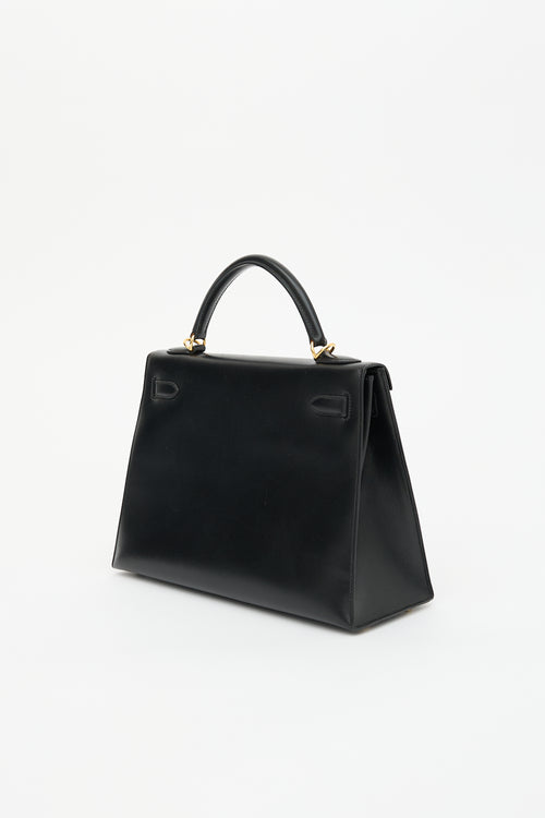 Hermès 2004 Noir H Box Kelly Sellier 32 Bag