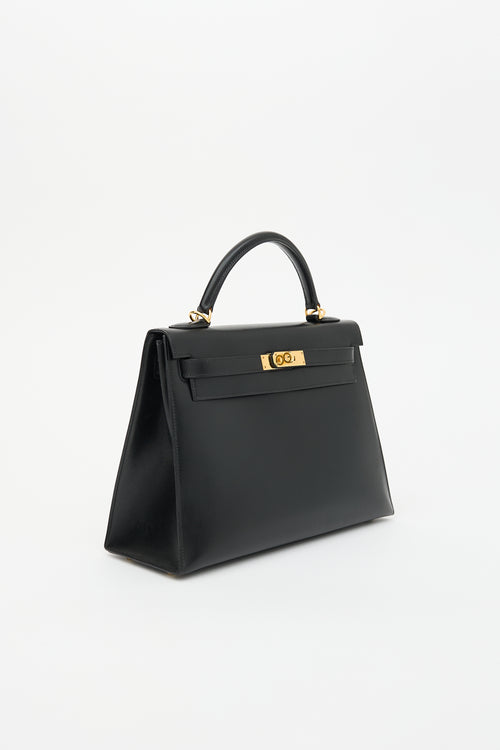 Hermès 2004 Noir H Box Kelly Sellier 32 Bag