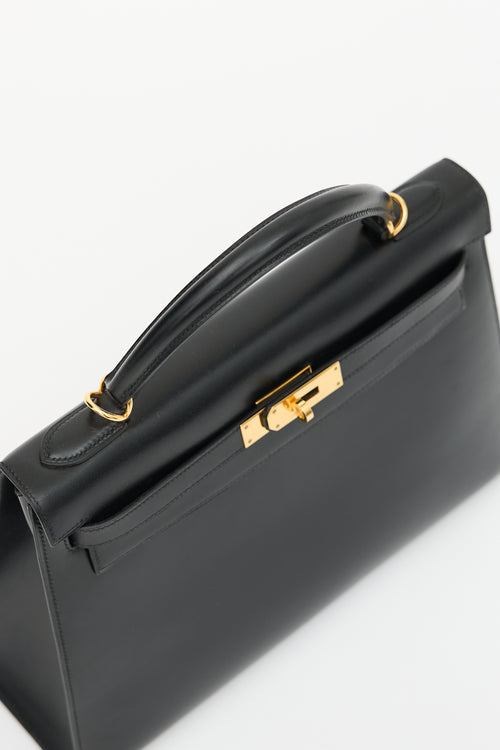 Hermès 2004 Noir H Box Kelly Sellier 32 Bag