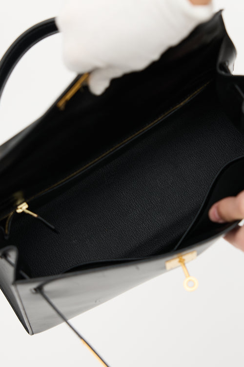 Hermès 2004 Noir H Box Kelly Sellier 32 Bag