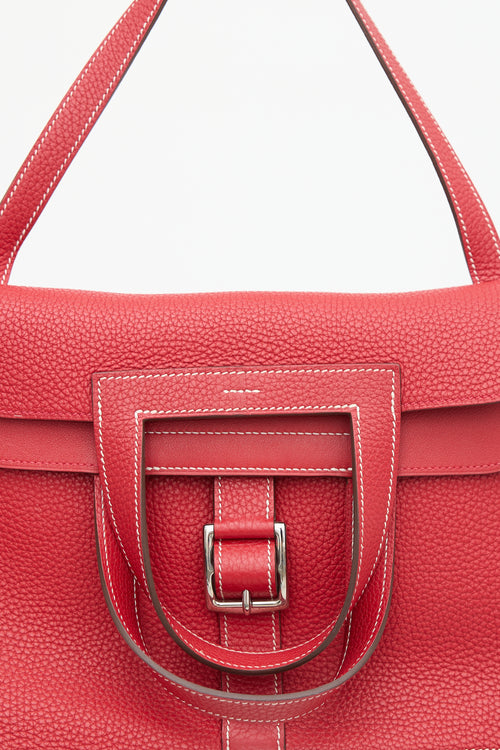 Hermès 2016 Vermillion Taurillon Halzan 31 Bag
