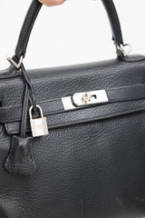  Hermès 2006 Noir Kelly Retourne 28 Clémence Bag