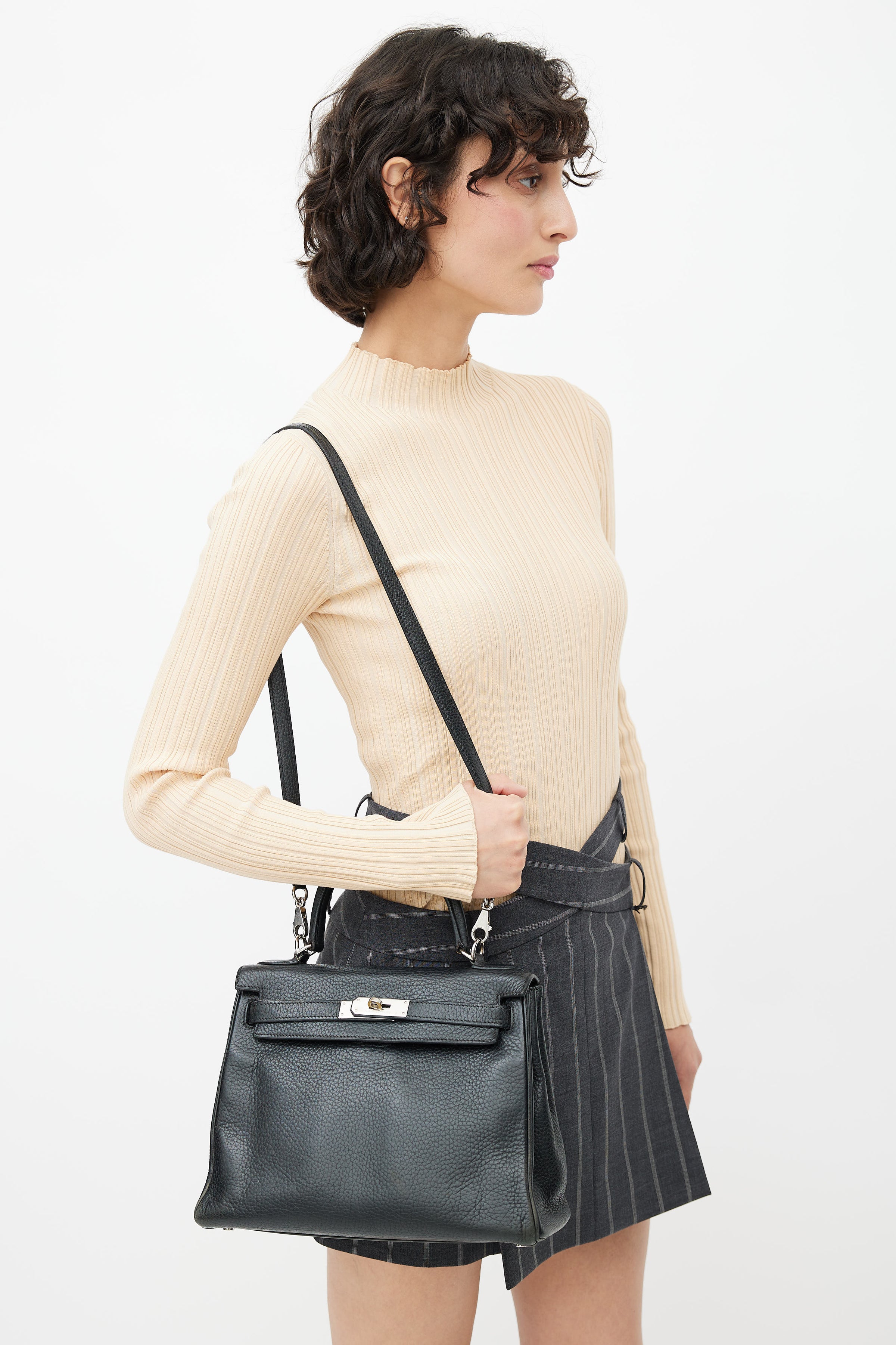 Hermès Clemence Kelly Retourne 40 - Brown Handle Bags, Handbags