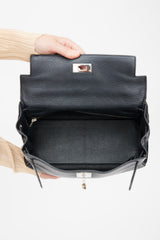  Hermès 2006 Noir Kelly Retourne 28 Clémence Bag