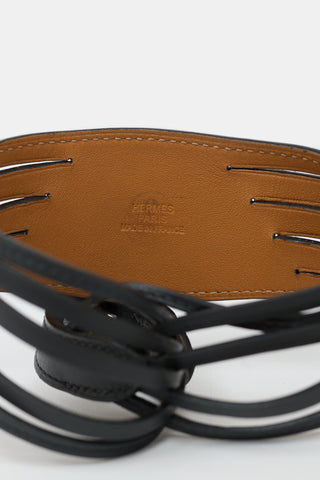 Hermès 2007 Swift Leather Braided Buckle Bracelet
