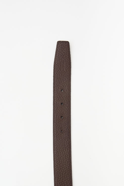 Hermès 2007 Togo Leather Reversible Belt Strap