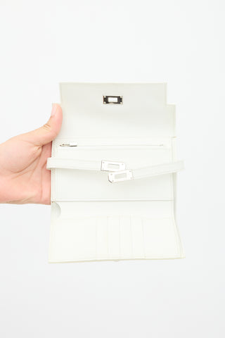 Hermès 2008 Blanc Epsom Kelly Depliant Wallet