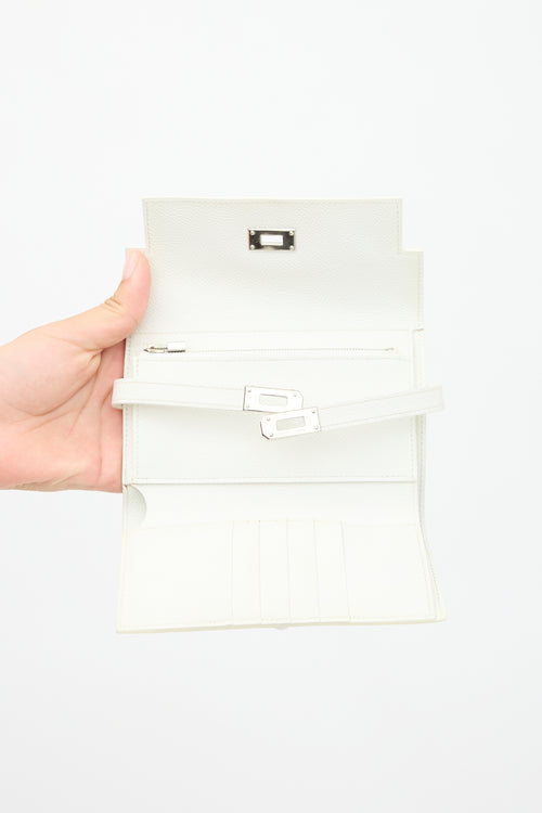 Hermès 2008 Blanc Epsom Kelly Depliant Wallet