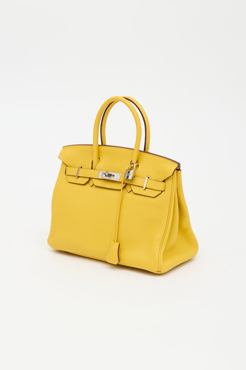 Hermès 2009 Jaune Ambre Clemence Birkin 30 Bag