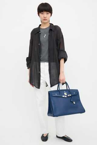 Hermès 2010 Bleu Sapphir Epsom Birkin 40 Bag