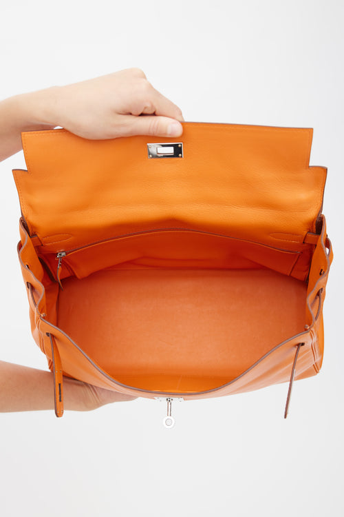 Hermès 2011 Orange H Kelly Retourne 35 Swift Bag