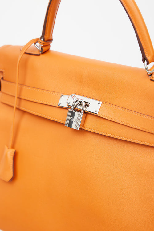 Hermès 2011 Orange H Kelly Retourne 35 Swift Bag