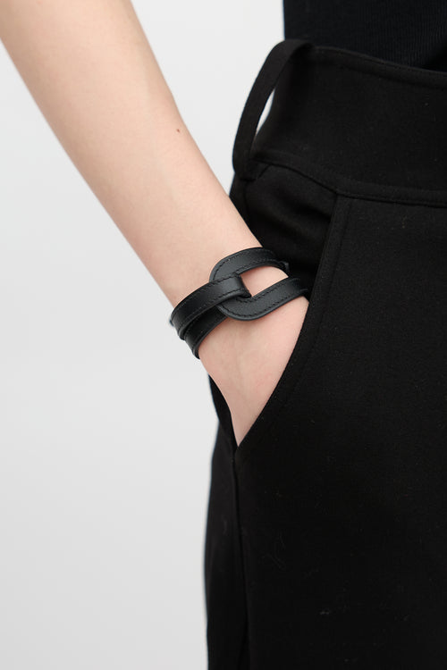 Hermès 2012 Noir Swift Leather Double Tour Bracelet